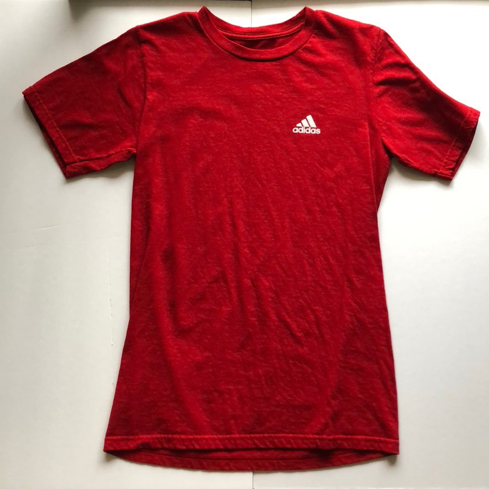 adidas red mens tee